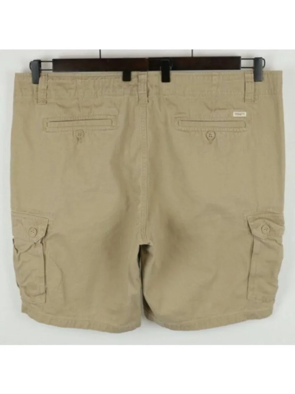 Trinity Men's Size 42 Tan Woven Cotton Twill Breathable Casual Cargo Shorts